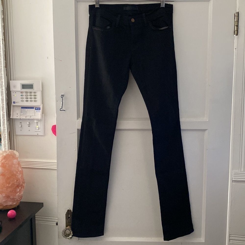 J Brand black denim skinny jeans.